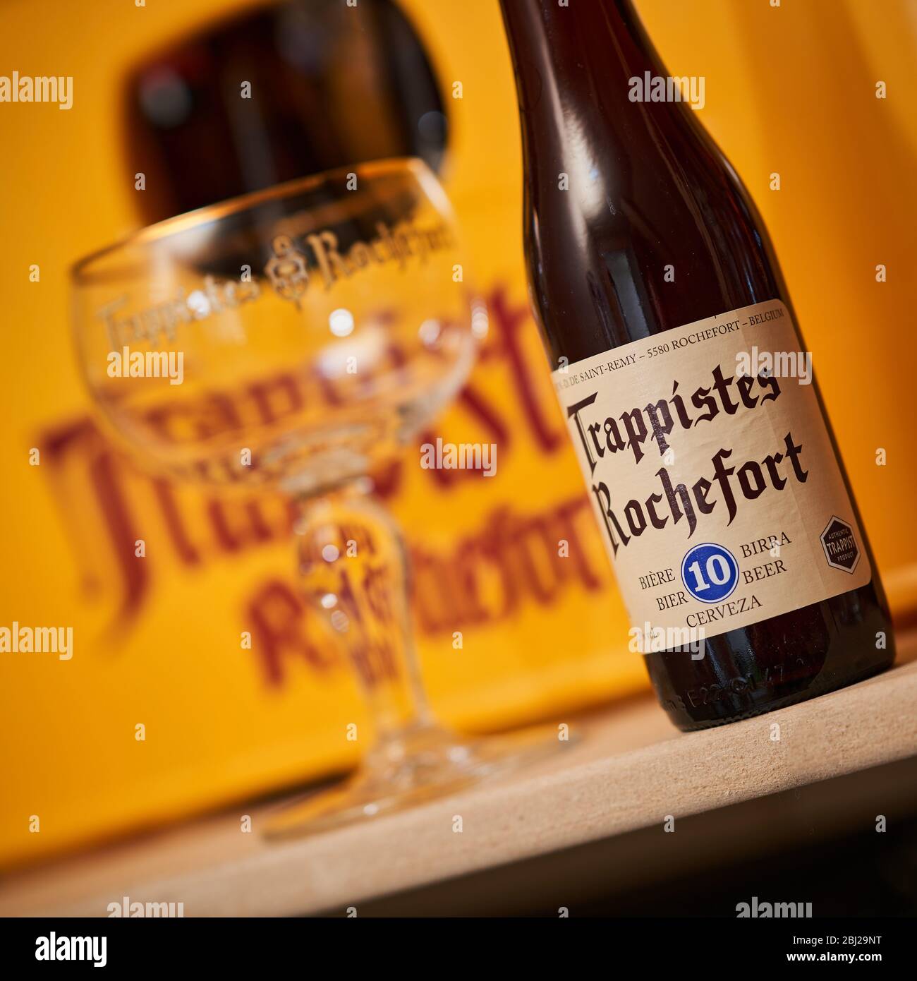 Eines der besten Biere der Welt, ein Trappist Rochefort 10 Stockfoto