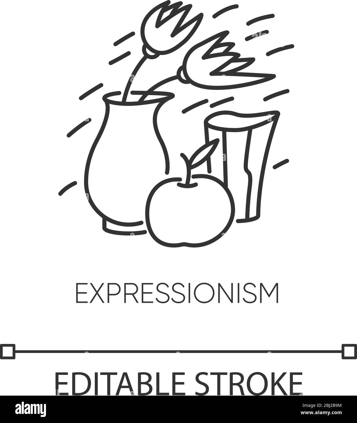 Expressionismus Pixel perfekte lineare Symbol Stock Vektor Expressionismus Pixel perfekte lineare Symbol Stock Vektor