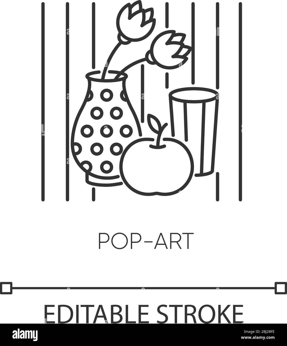 Pop Art Pixel perfekt linear Symbol Stock Vektor