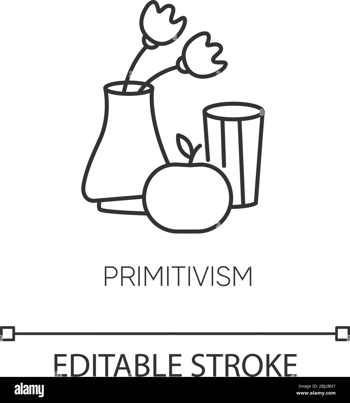 Primitivismus Pixel perfekt lineare Symbol Stock Vektor