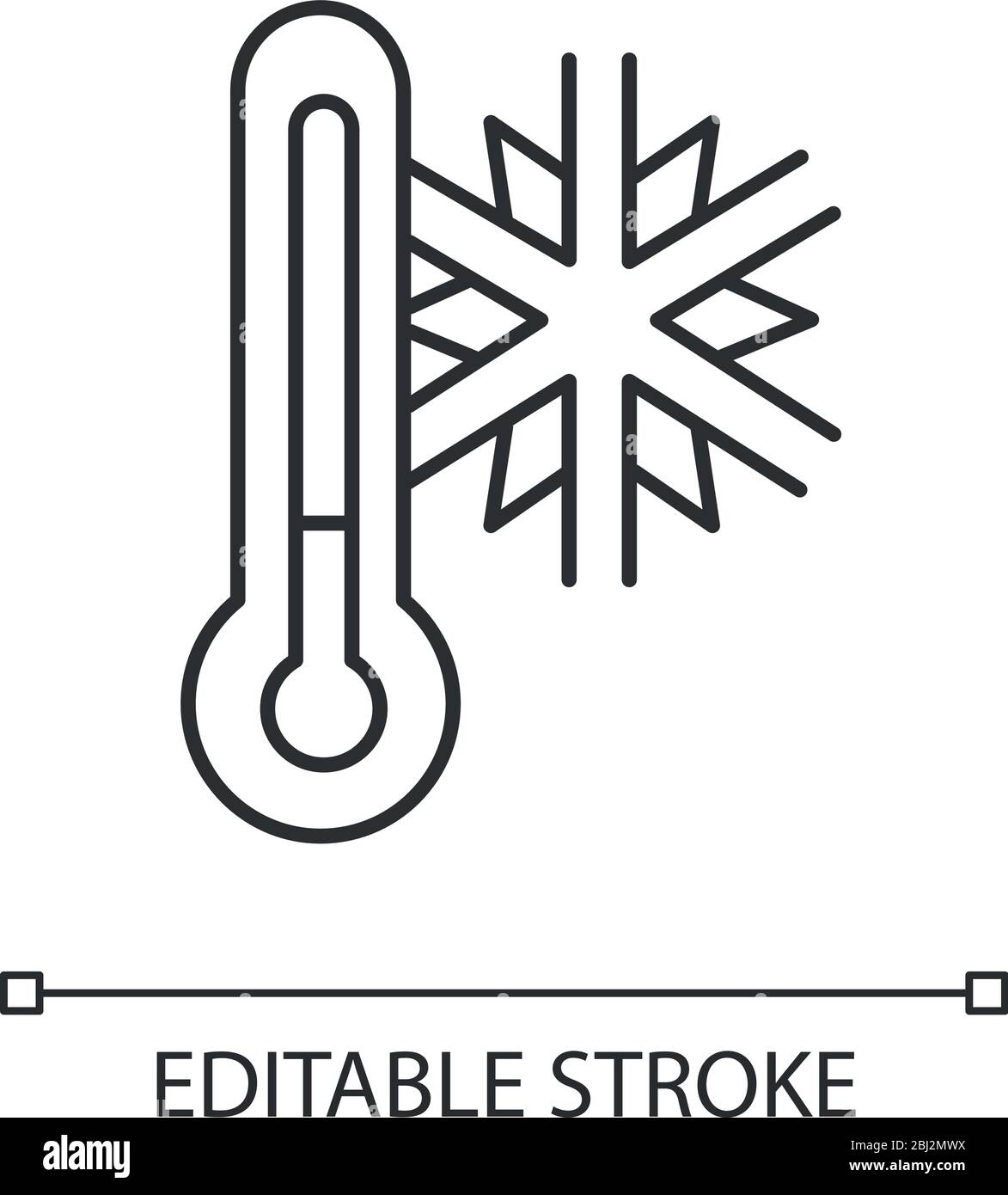 Symbol für Pixel mit einer perfekten linearen Temperatureinstellung Stock Vektor