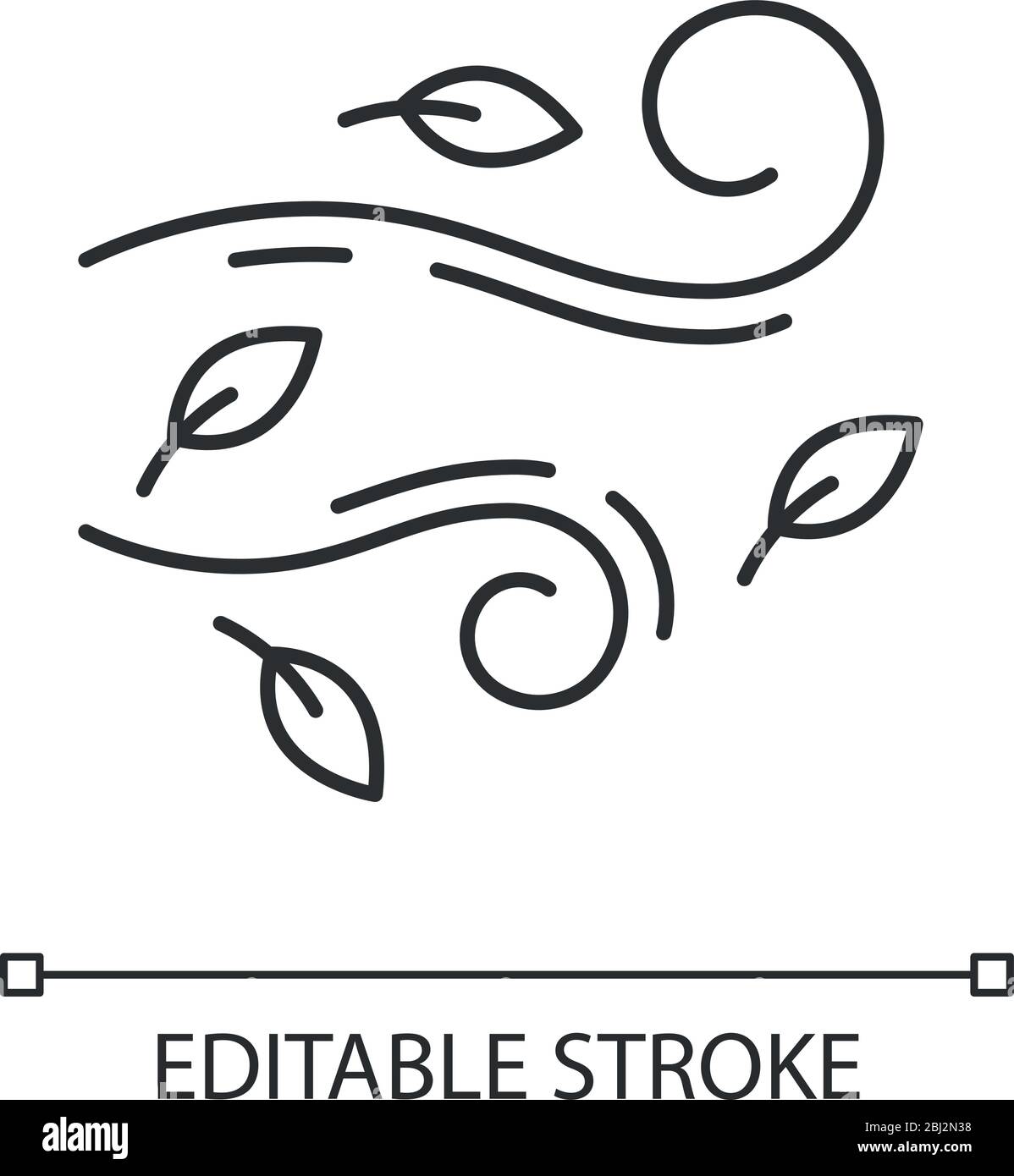 Pixel für windiges Wetter, perfekt linear Stock Vektor