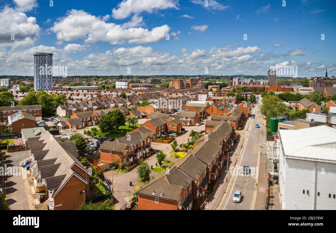 Blick über die Stadt Leicester. Stockfoto