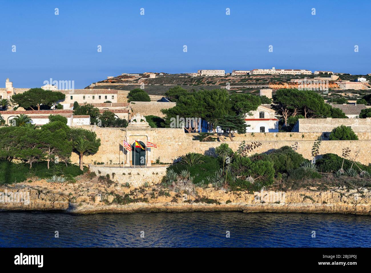 Festung La Mola bei Mahon auf Menorca. Stockfoto