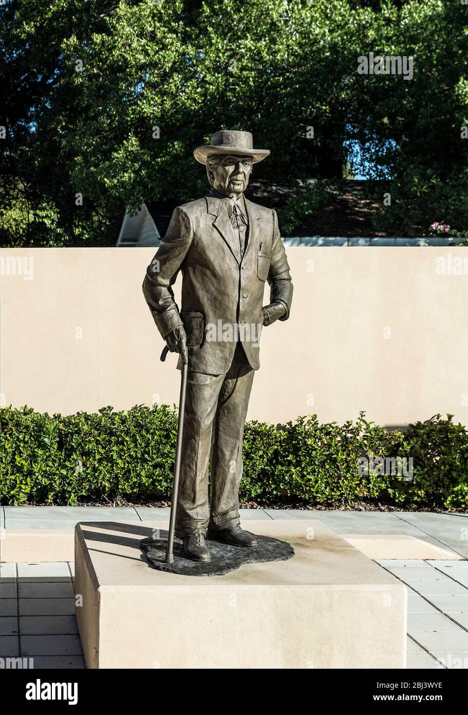 Skulptur von Frank Loyd Wright am Florida Southern College in Florida. Stockfoto
