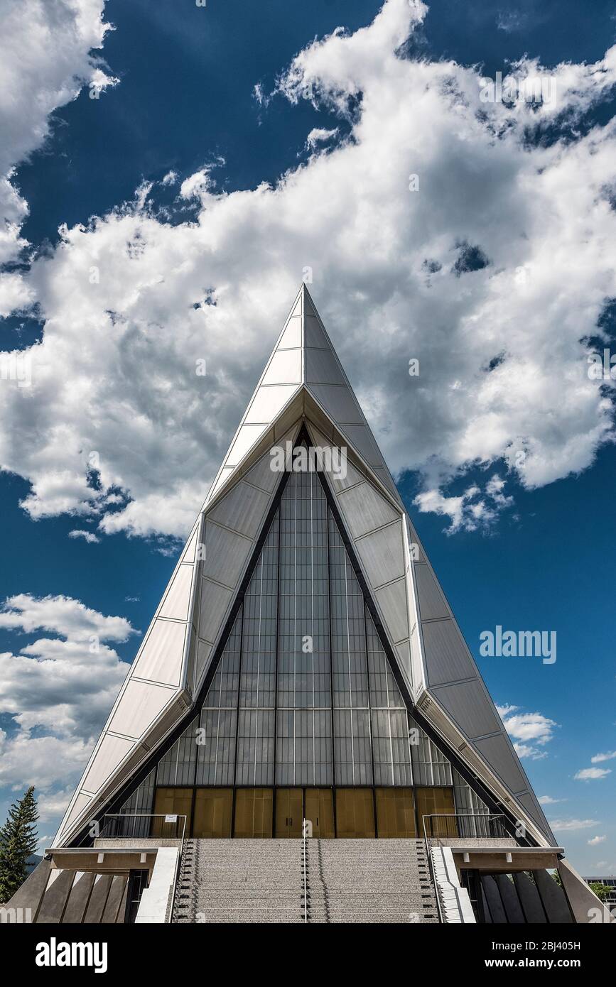 United States Air Force Academy Cadet Chapel in Colorado Springs. Stockfoto