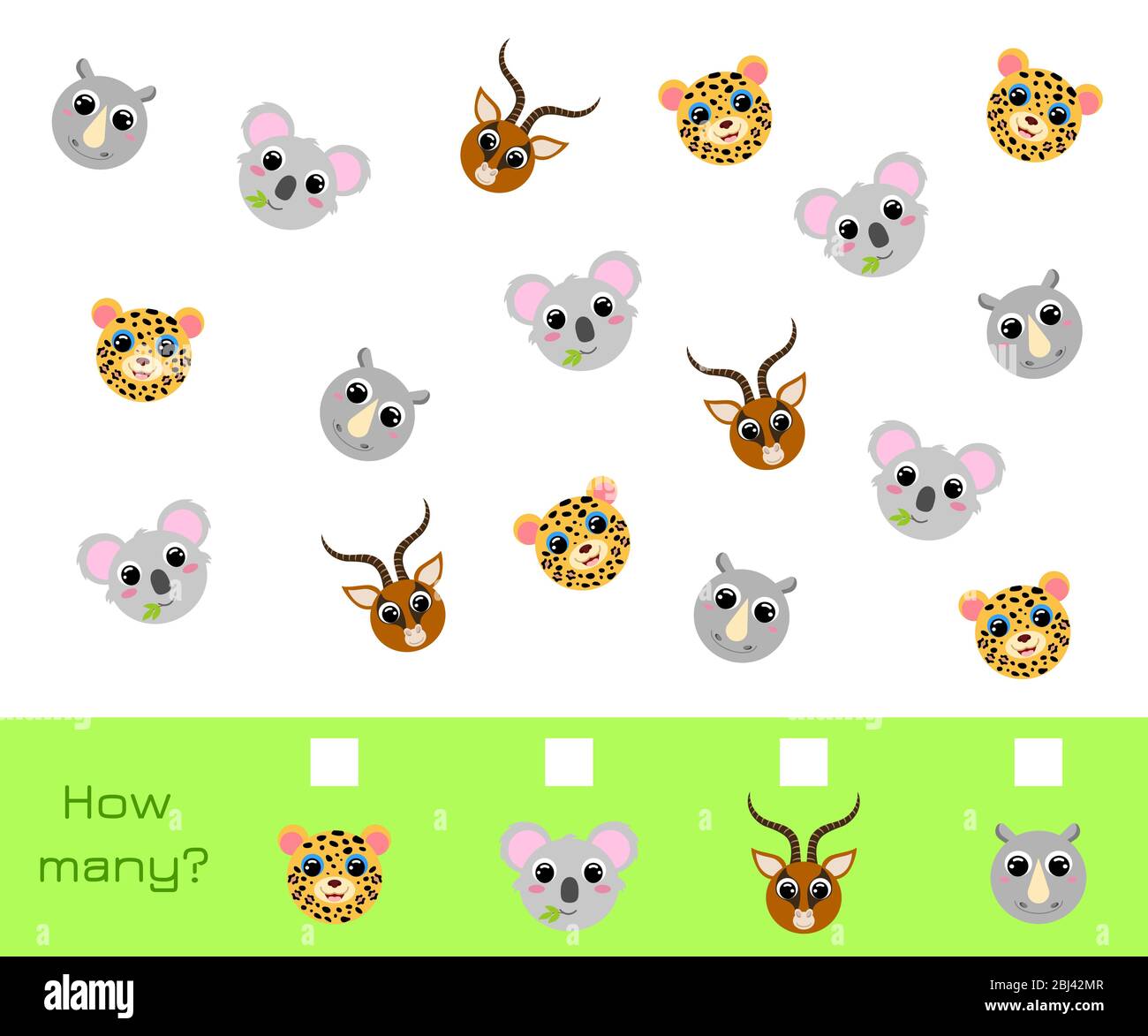  Zählen Spiel für Kinder mit Bildern. Lernspiel für Kinder und 