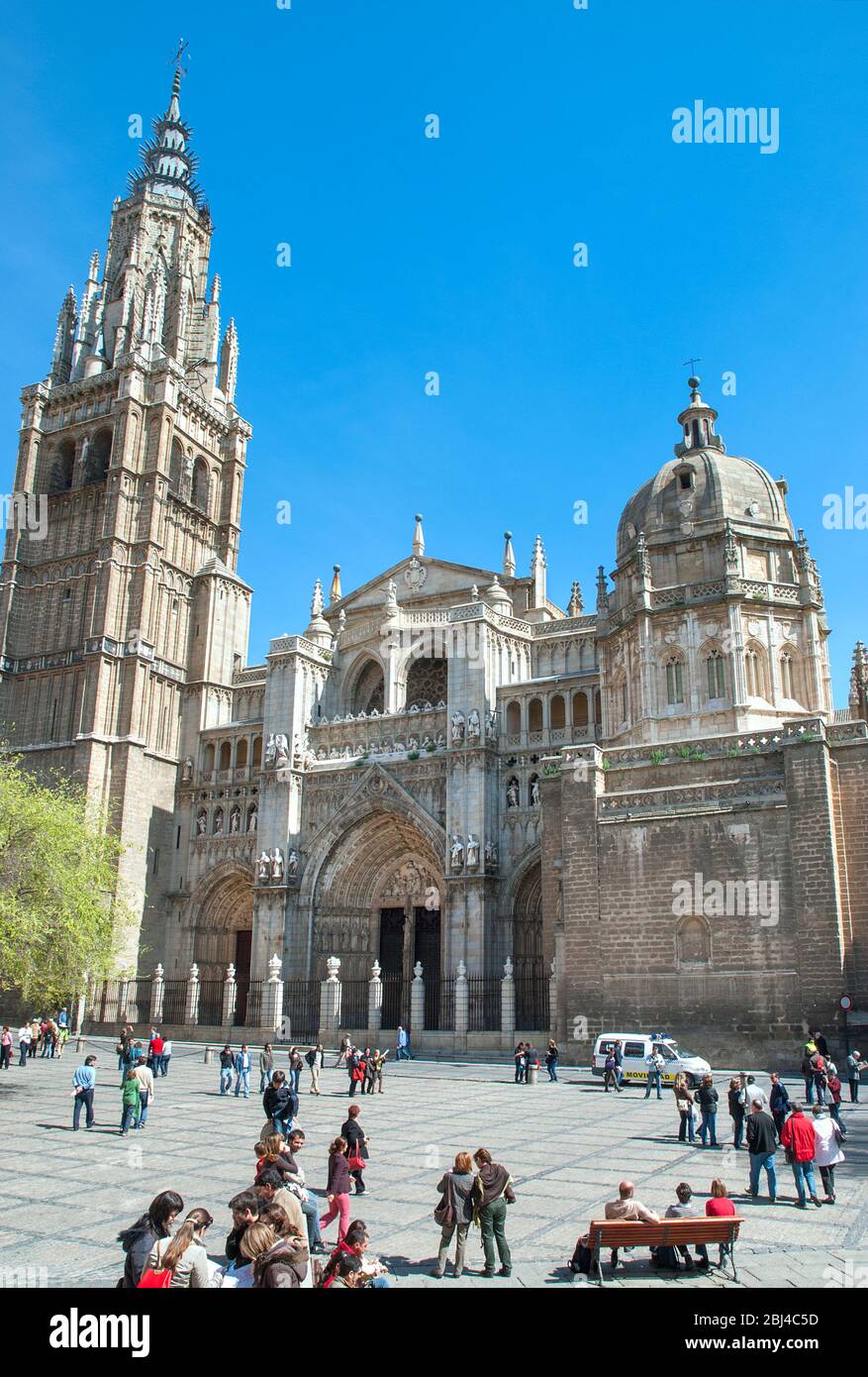 Fassade der Catedral Primada Santa María de Toledo, Toledo, Kastilien-La Mancha, Spanien Stockfoto