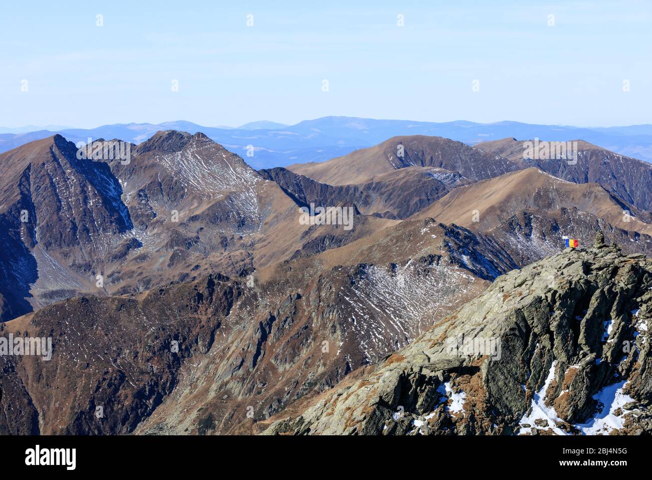 Berglandschaft im Fagaras-Gebirge, Rumänien Stockfoto