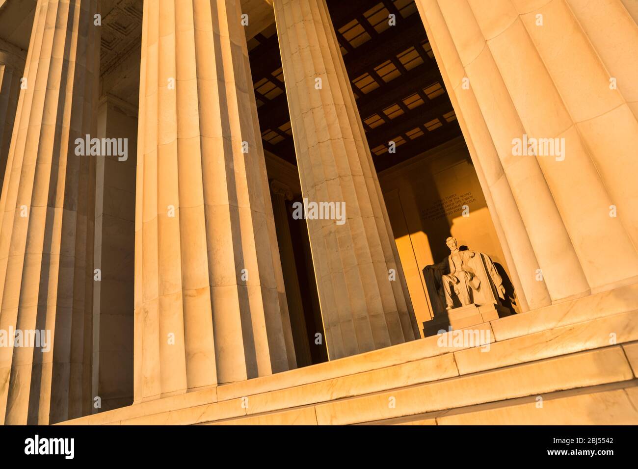 Statue von Abraham Lincoln Memorial in der National Mall in Washington DC USA Stockfoto