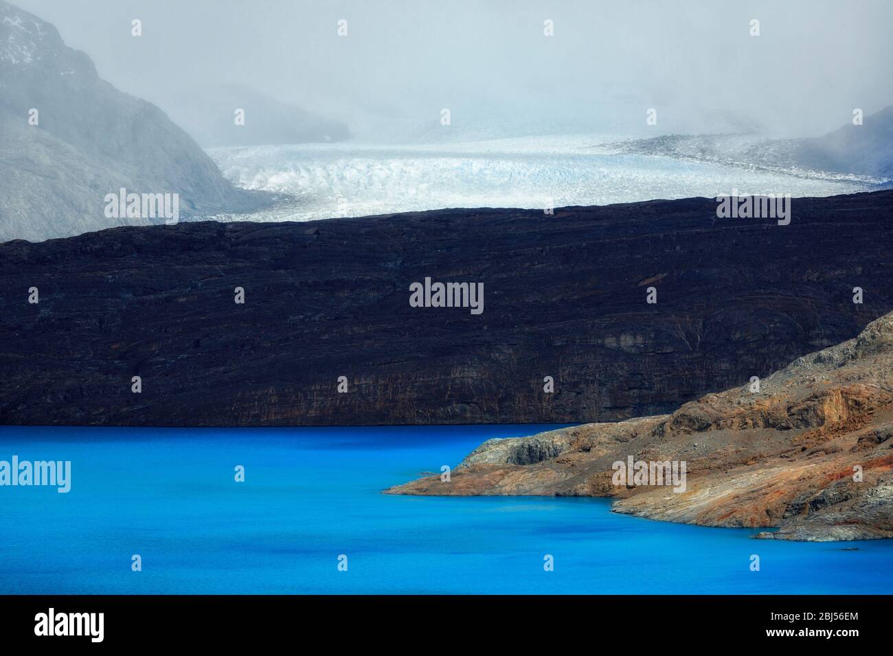 Upsala Gletscher des südlichen Patagonischen Eisfeldes im Los Glaciares Nationalpark in Argentinien. Stockfoto