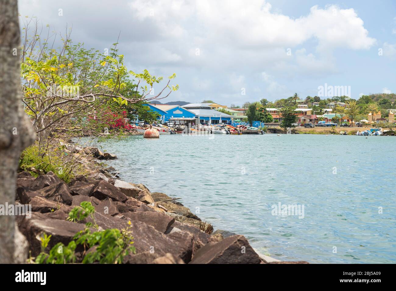 Castries, Saint Lucia - April 15 2020 : Nahaufnahme der Fischerei in der Nähe des Hafens Castries Stockfoto