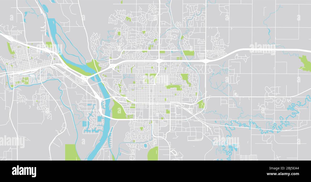 Stadtvektor Stadtplan von Bismarck, USA. North Dakota State Capital Stock Vektor