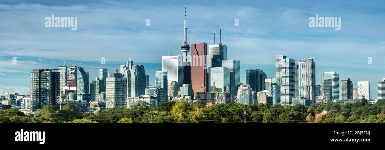 Downtown Toronto Kanada Blick auf die Skyline des Riverdale Parks in Ontario, Kanada Stockfoto