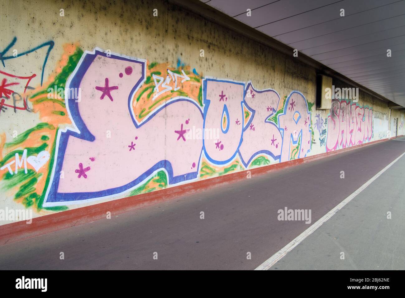 Bridge Graffiti, Wien, Niederösterreich, Österreich Stockfoto