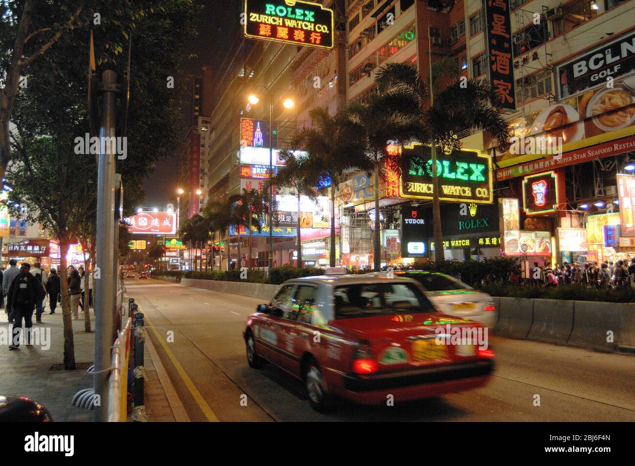 Taxi, Nathan Road, Kowloon, Hongkong Stockfoto