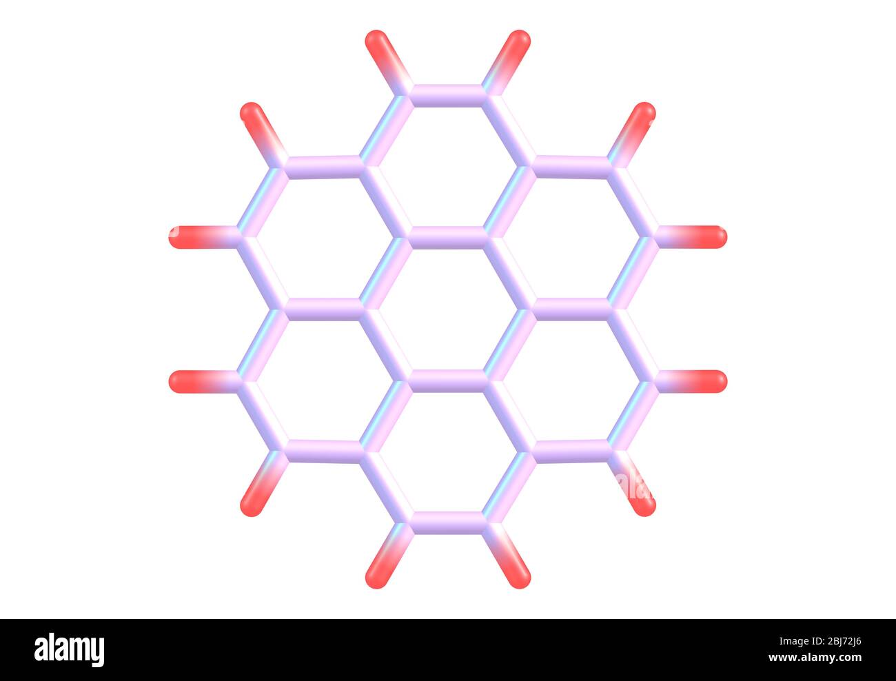 Coronol (Superbenzol) ist ein polyzyklischer aromatischer Kohlenwasserstoff, der aus sechs peri-fusionierten Benzolringen besteht Stockfoto