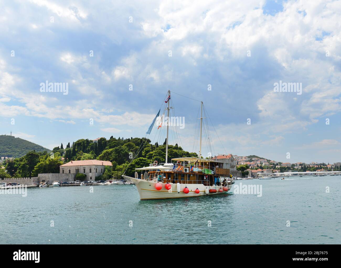 Das Hafengebiet in Dubrovnik, Kroatien. Stockfoto