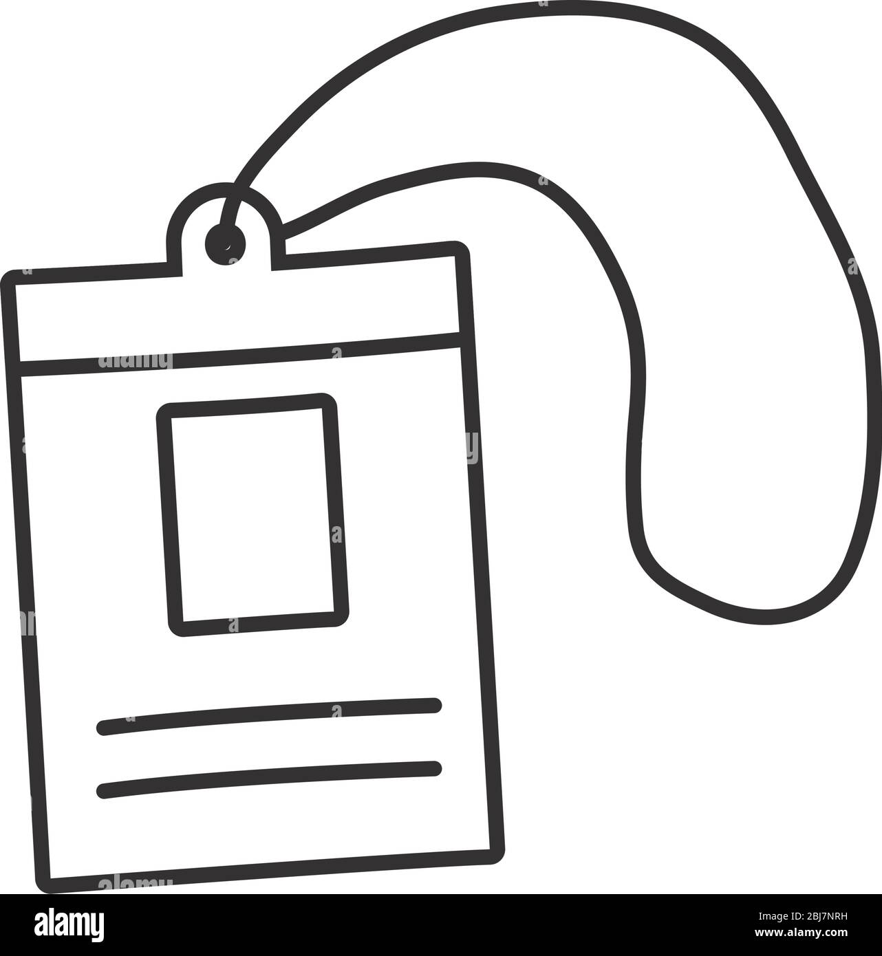 Stationäres Konzept, id-Karten-Symbol auf weißem Hintergrund, Linienstil, Vektorgrafik Stock Vektor