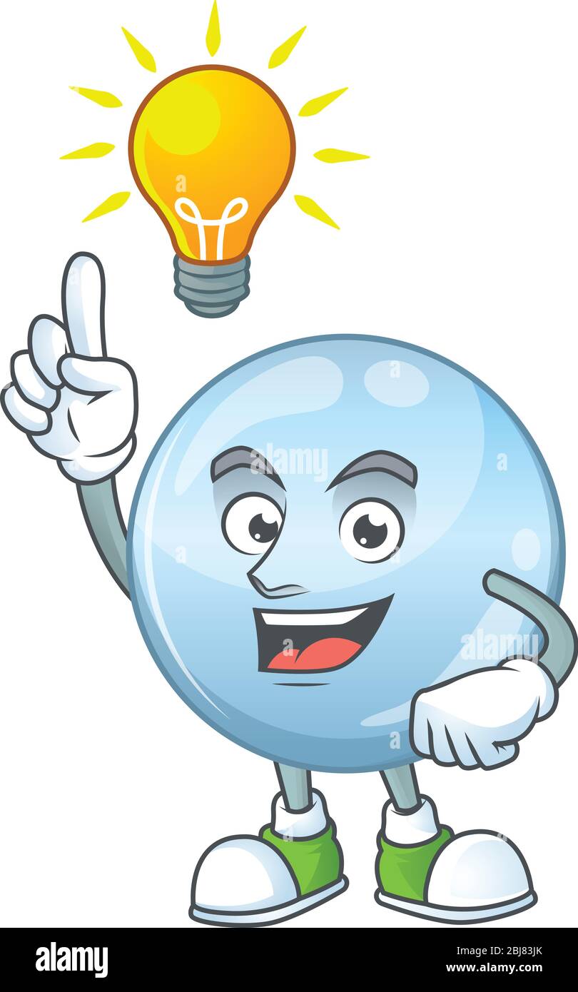 Ein Genie Kollagen Tröpfchen Maskottchen Charakter Design haben eine Idee Stock Vektor