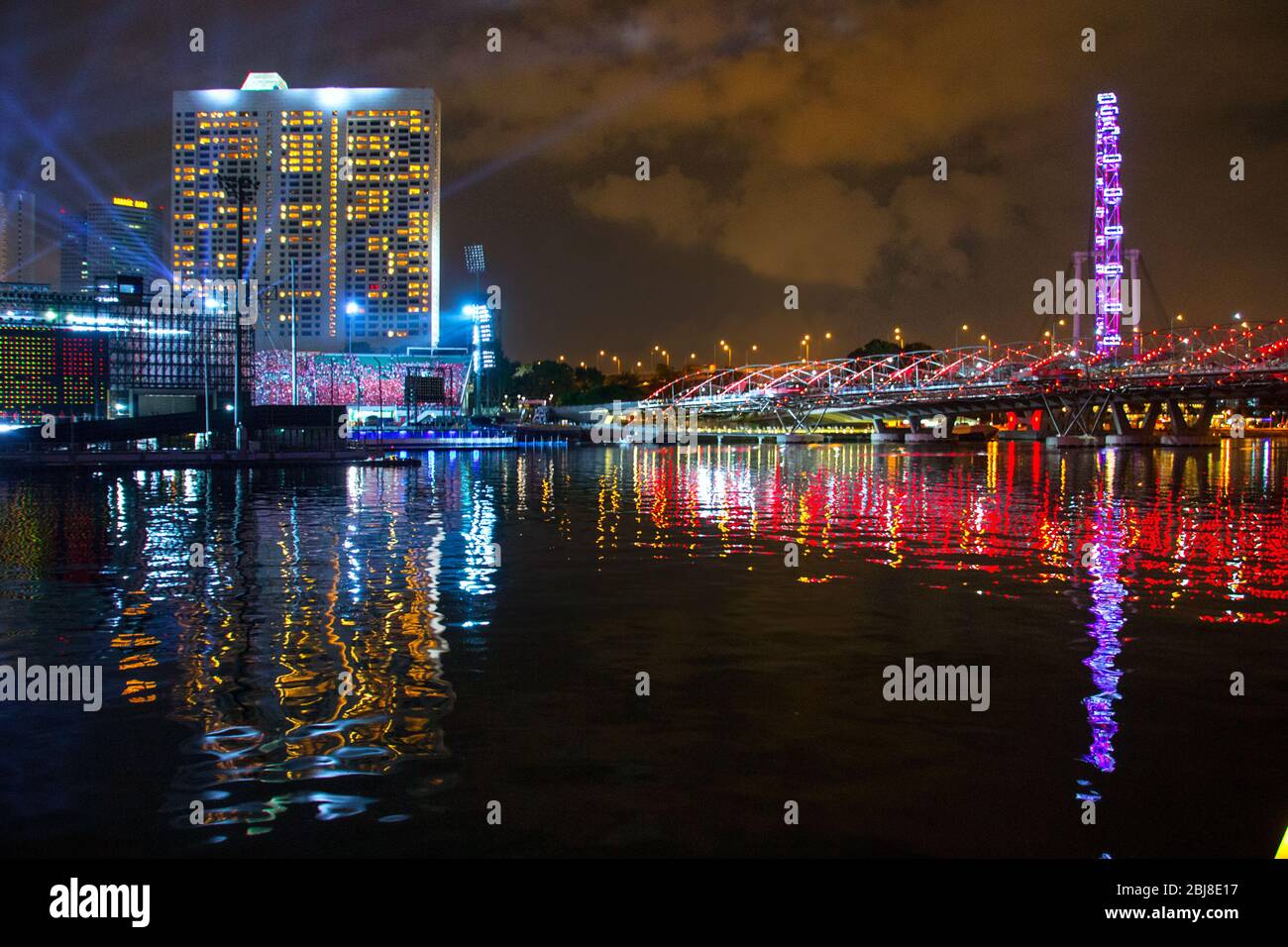 singapur, singapur Nationalfeiertag, Marina Bay Sands, Gardens by the Bay, Touristenattraktionen in Singapur, Stockfoto