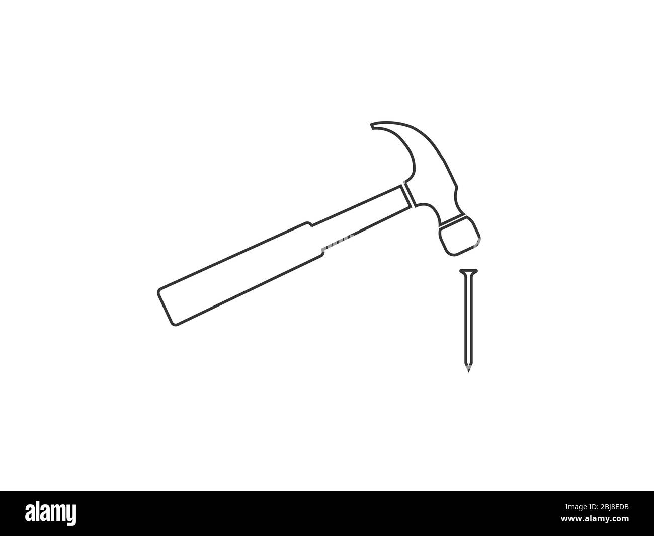 Hammer, Nagel-Symbol. Vektorgrafik, flaches Design Stock-Vektorgrafik -  Alamy
