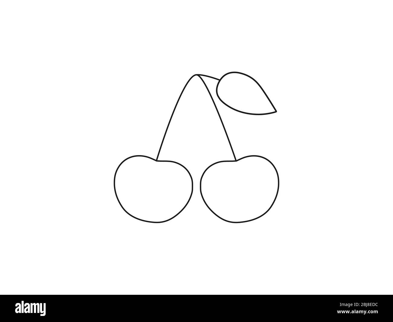 Kirsche, Obstsymbol. Vektorgrafik, flaches Design. Stock Vektor