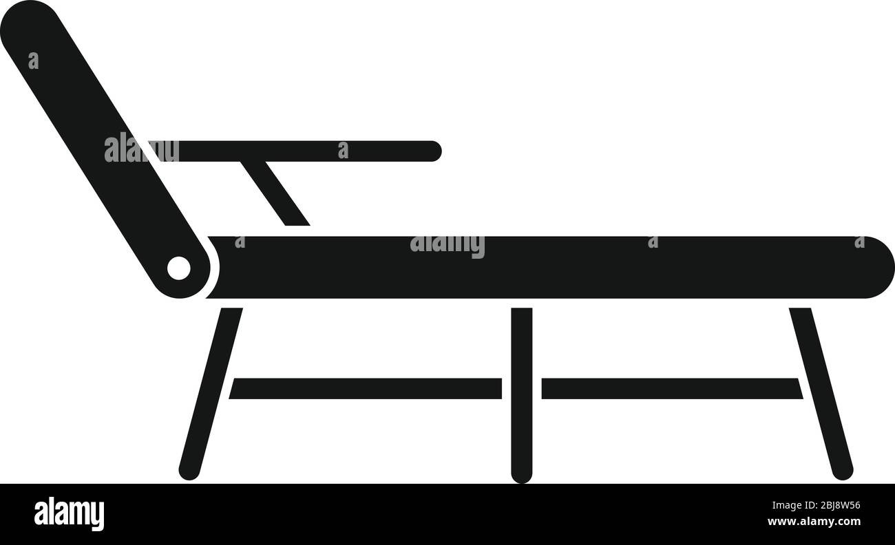 Symbol für den Liegestuhl. Einfache Illustration von Deck Stuhl Vektor-Symbol für Web-Design isoliert auf weißem Hintergrund Stock Vektor