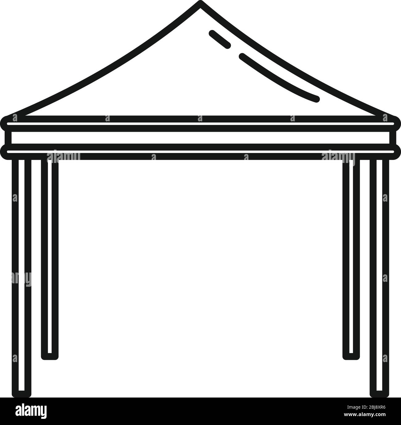 Symbol für Zelt im Veranstaltungsgarten. Outline Event Garten Zelt Vektor-Symbol für Web-Design isoliert auf weißem Hintergrund Stock Vektor
