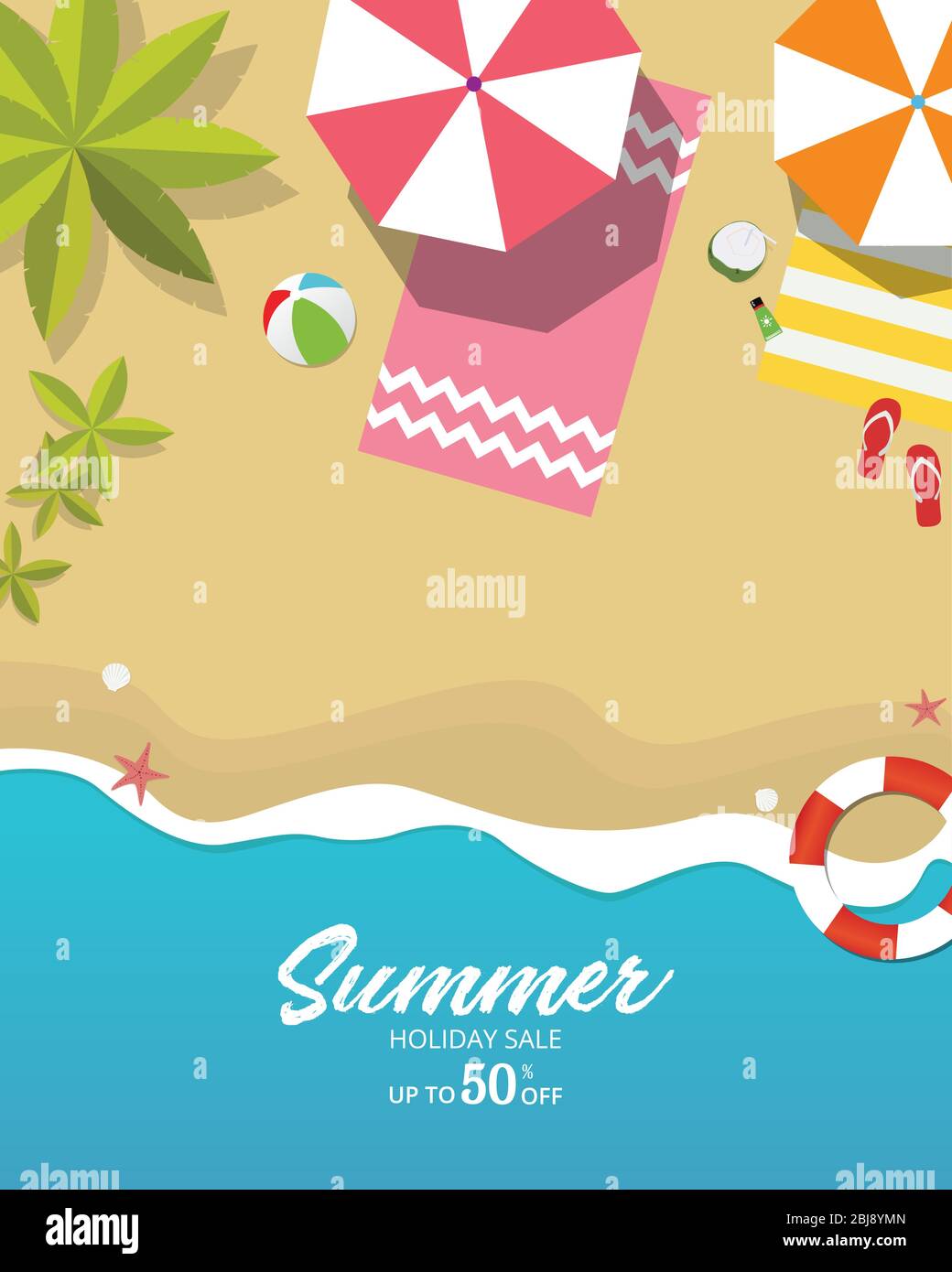 Sommerurlaub Banner als Media Sales Promotion Stock Vektor