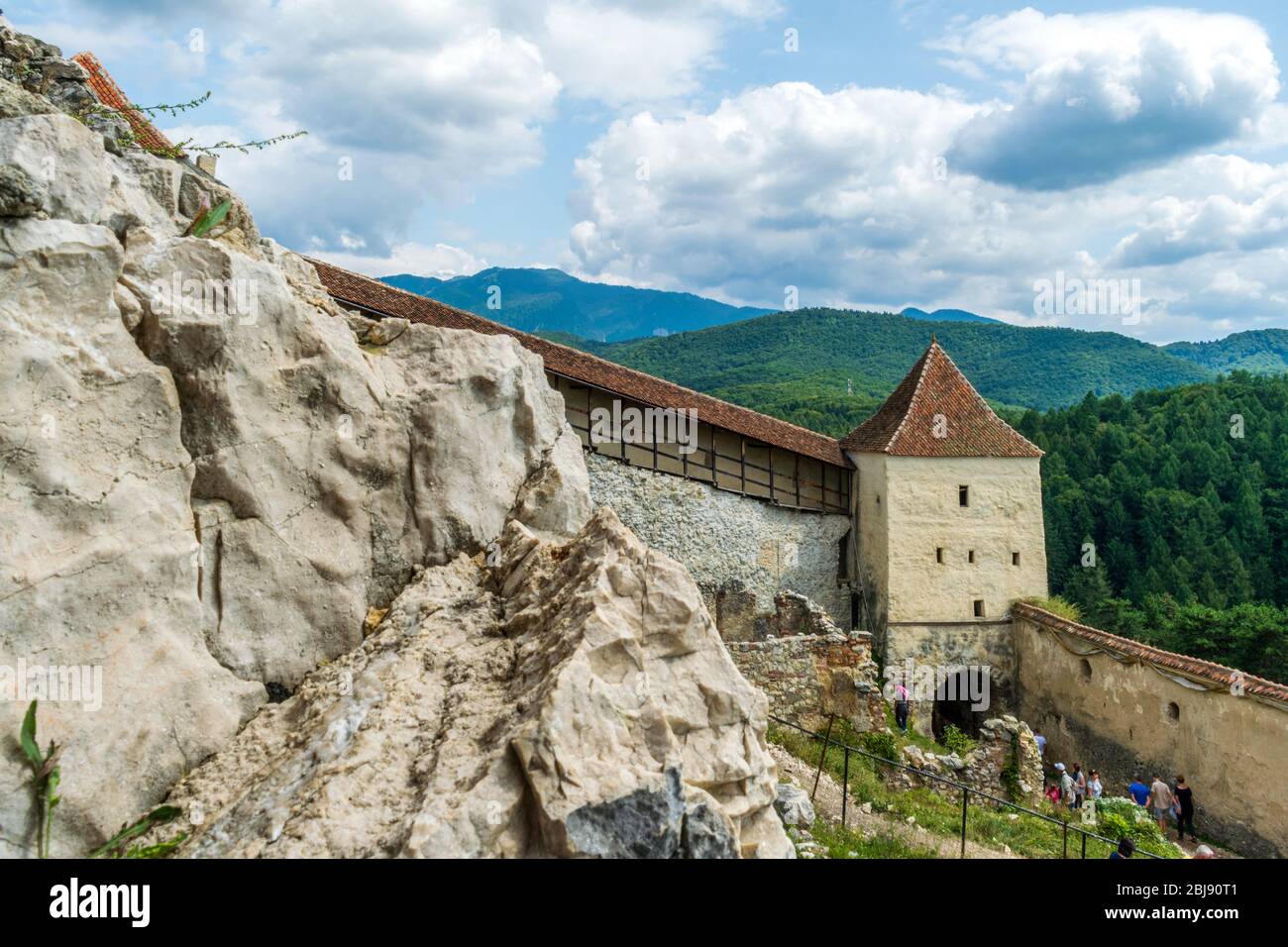 Der Waffenturm, Zitadelle Rasnov, Brasov, Rumänien Stockfoto