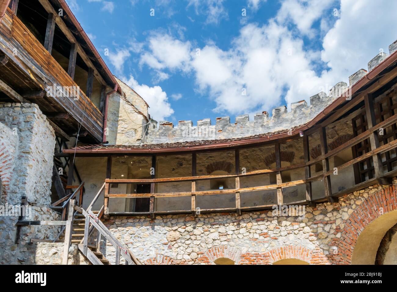 Der Waffenturm, Zitadelle Rasnov, Brasov, Rumänien Stockfoto