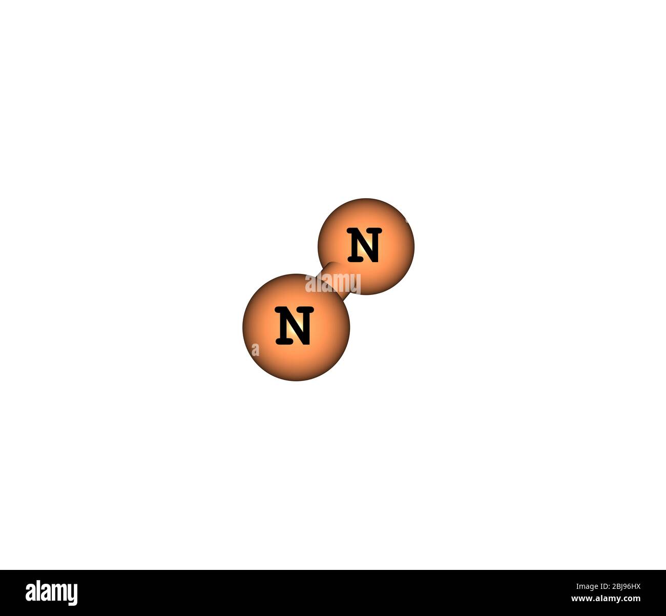 Stickstoff ist das chemische Element. Bei Raumtemperatur ist es ein Gas aus diatomaren Molekülen und ist Farb- und geruchlos. Stickstoff ist ein gemeinsames Element i Stockfoto