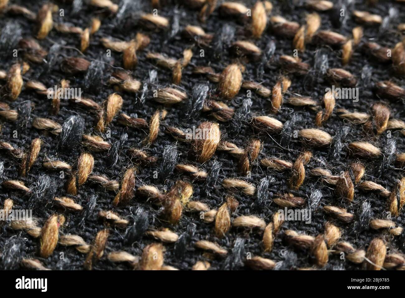 Die Struktur des braunen Wollgewebes Nahaufnahme Stockfoto