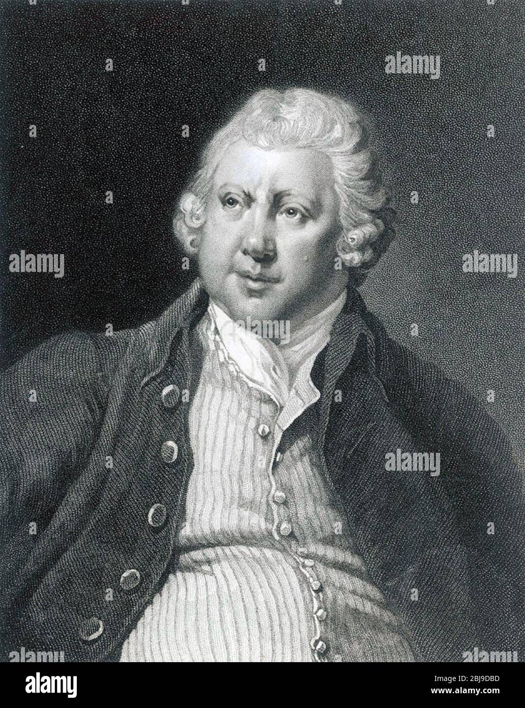 RICHARD ARKWRIGHT (1732-1792) englischer Erfinder und Unternehmer in der Entwicklung von Baumwollspinnen und -Karden. Stockfoto