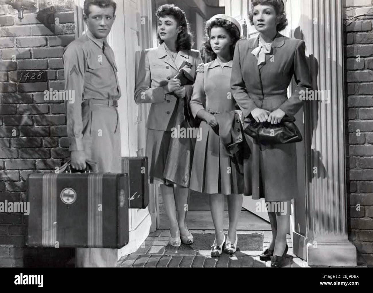SEIT DU WEGGEGANGEN bist 1944 Selznick Internationaler Film mit von links: Joseph Cotten, Jennifer Jones, Shirley Temple, Claudette Colbert Stockfoto
