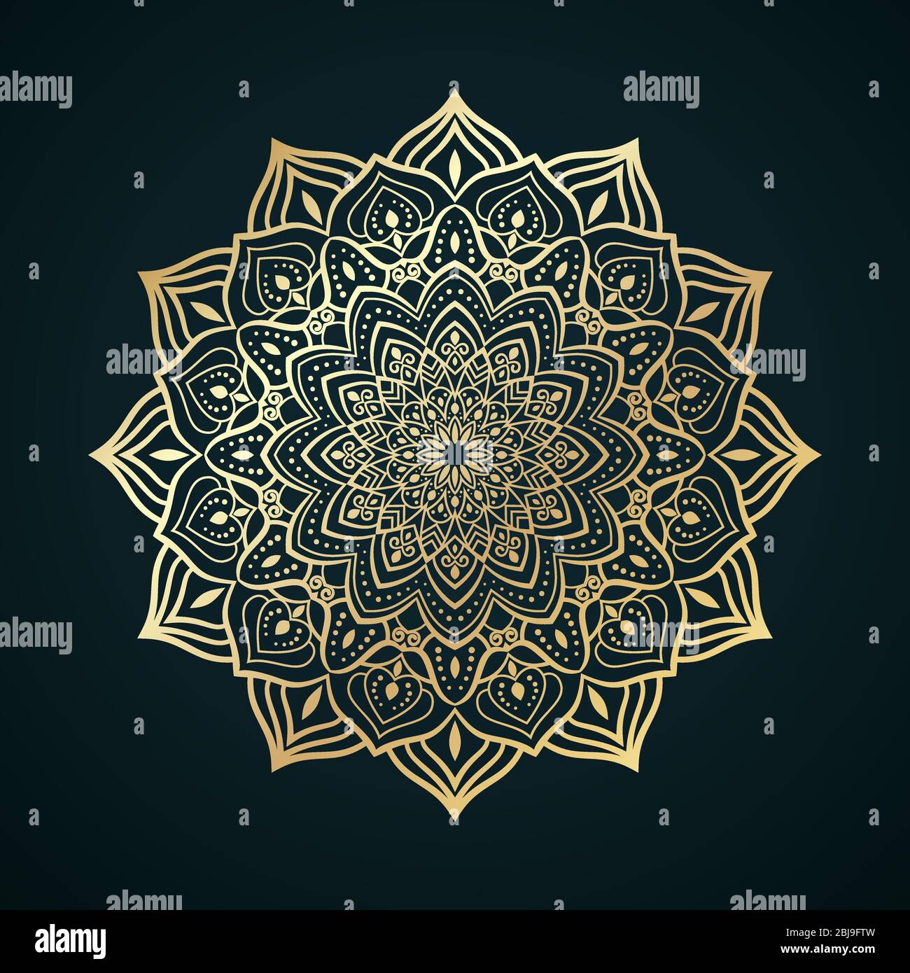 Ornament Aus Goldenem Mandala Stock Vektor