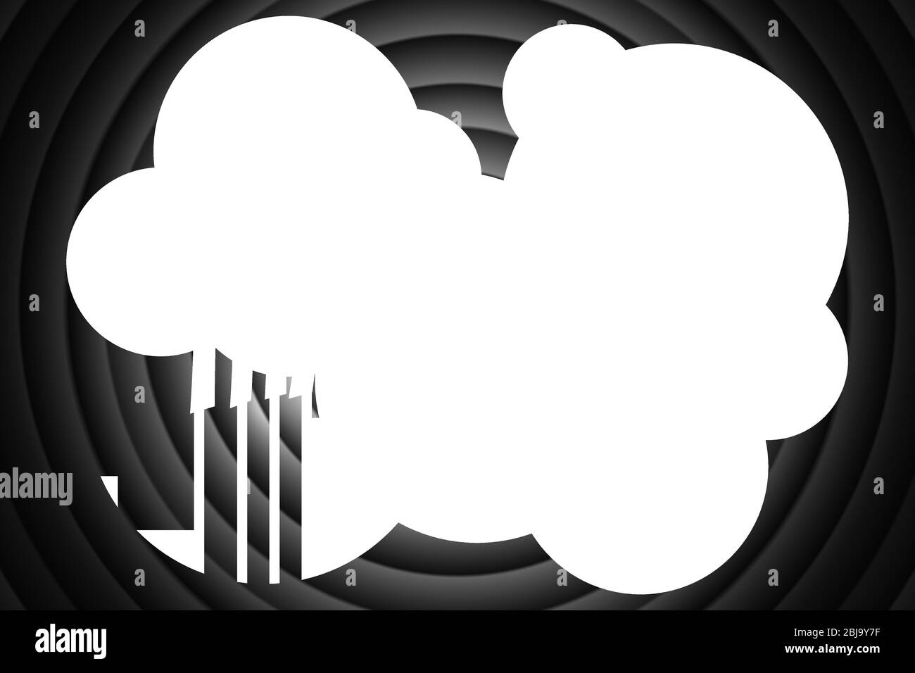 Vielen Dank Comic-Stil Titel auf schwarzem Kreis Hintergrund. Old Cinema Film rund Promotion Ansage Bildschirm. Vektor retro Szene Werbung noir Poster Vorlage eps Illustration Stock Vektor