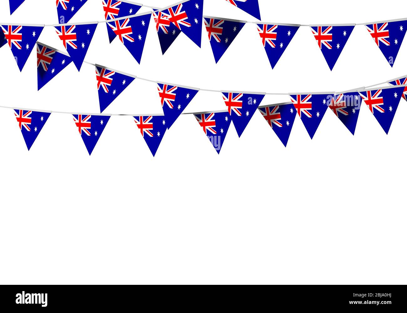 Australien Flagge festliche Ammer vor einem schlichten Hintergrund. 3D-Rendering Stockfoto