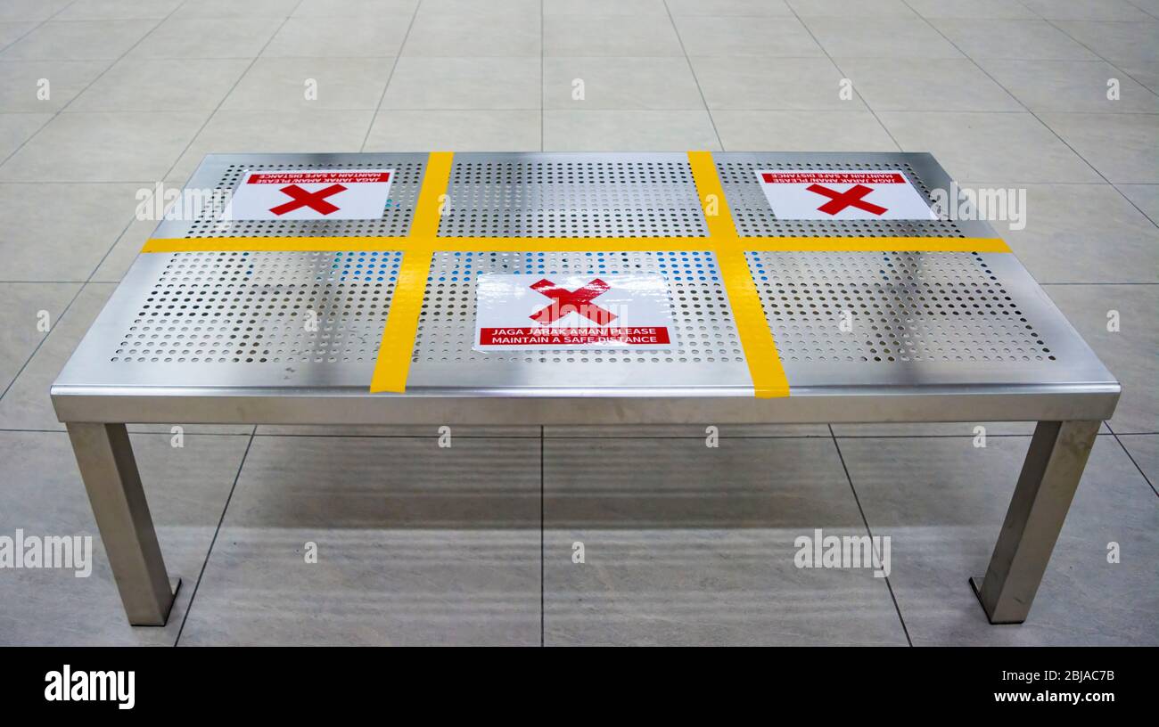 Beispiel für soziale Distanzierung zur Reduzierung der Ausbreitung der