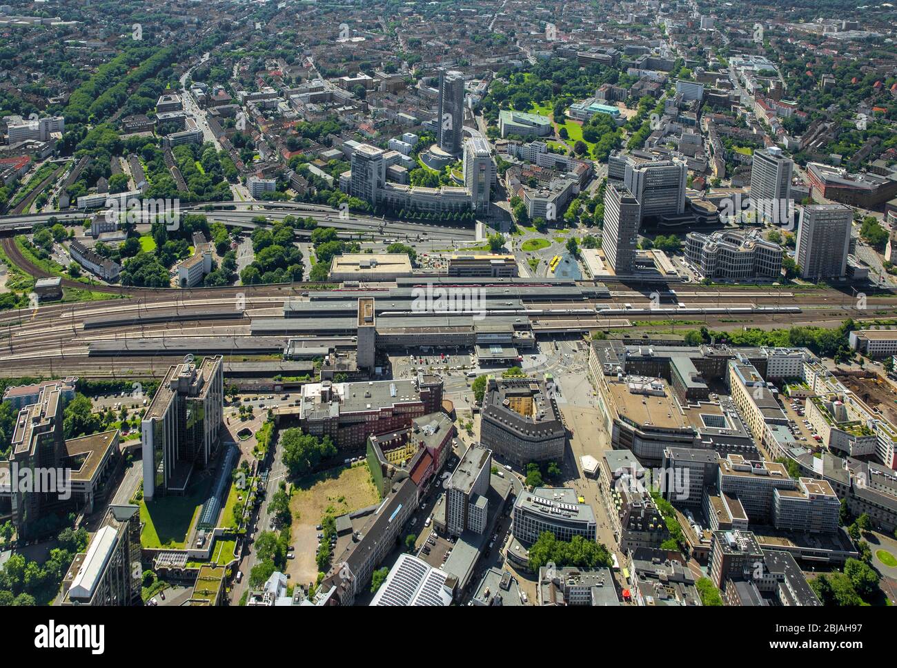 Hauptbahnhof Essen, 23.06.2016, Luftaufnahme, Deutschland, Nordrhein-Westfalen, Ruhrgebiet, Essen Stockfoto