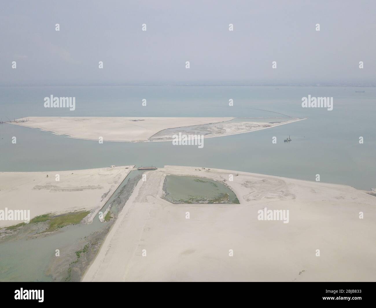 Rückgewinnungsland in Gurney Wharf, Pulau Pinang. Stockfoto