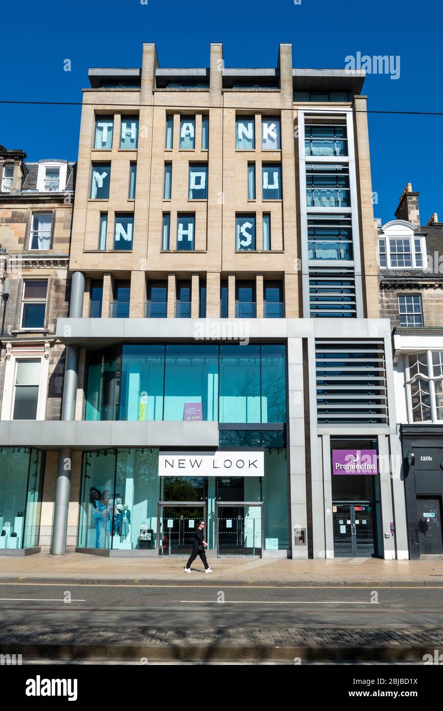 New Look Store in der Princes Street während der Sperrung des Coronavirus geschlossen - Edinburgh, Schottland, Großbritannien Stockfoto