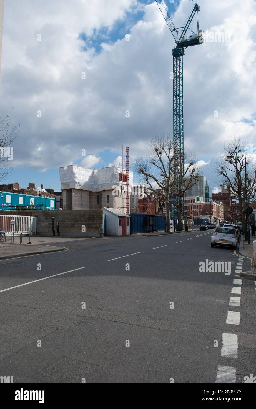 Baustelle im Bau Lift Shaft Foundations 12 Hammersmith Grove, Hammersmith, London W6 von Flanagan Lawrence Stockfoto