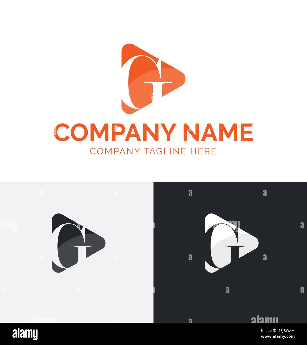 G Letter Multimedia Logo Vorlage. Vektorvorlage für das Logo „Letter G“. G-Brief Vektor einfach zu bearbeiten Stock Vektor