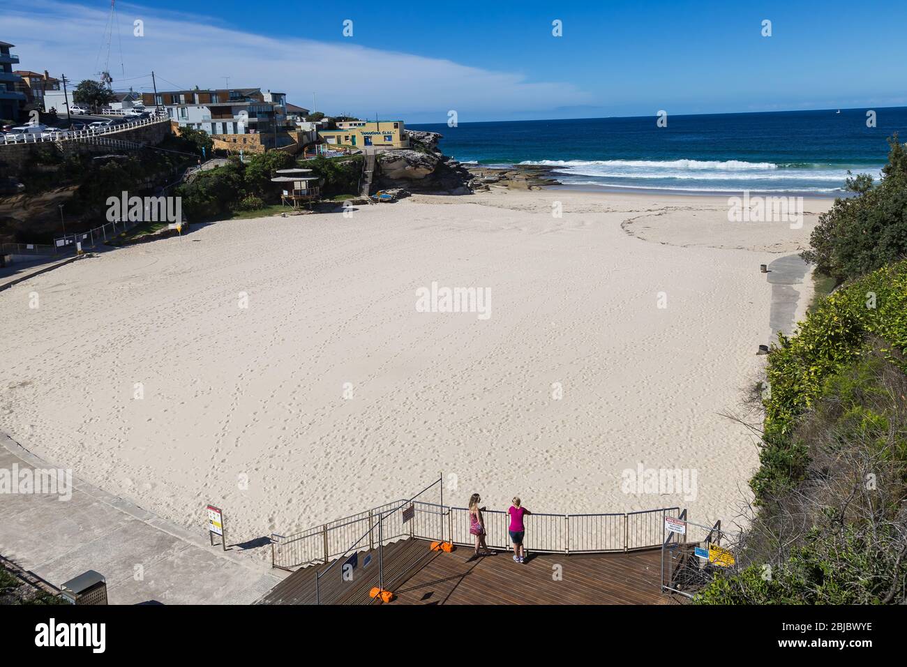 Sydney, Australien. Samstag, 18. April 2020. Tamarama Beach in Sydneys östlichen Vororten ist aufgrund der Coronavirus-Pandemie geschlossen. Von gestern Tamarama Stockfoto
