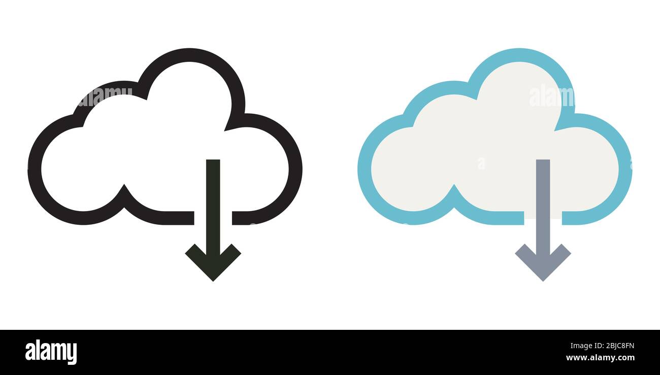 Einfaches Cloud Storage Minimaler Vektor-Symbol Stock Vektor