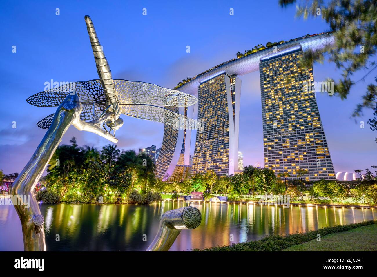 Singapur 02. Januar 2020 Gärten an der Bucht mit den Superbäumen in