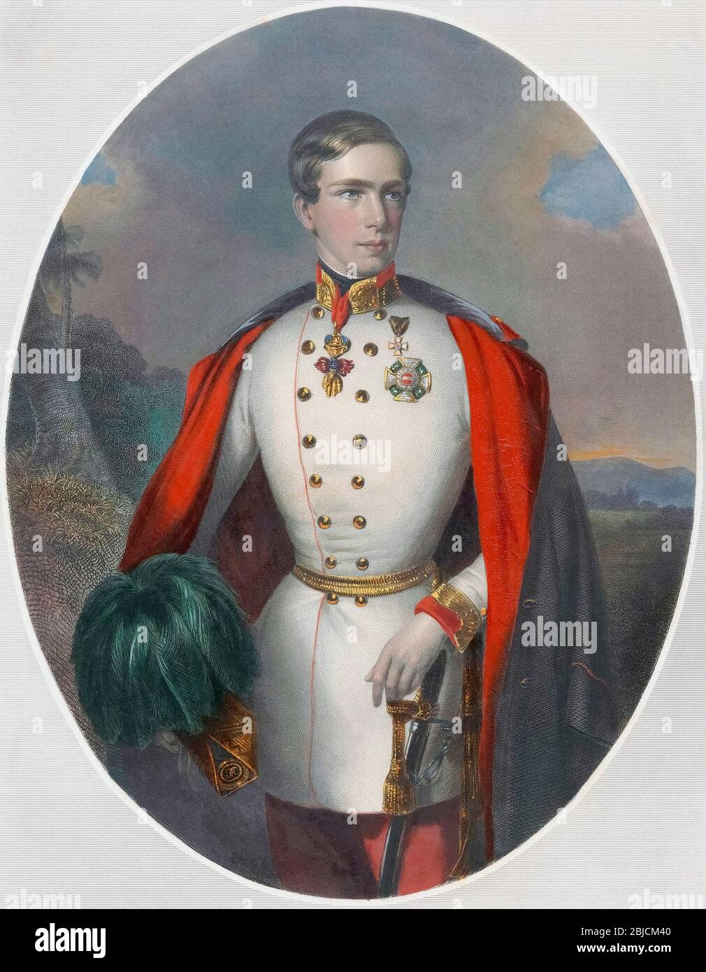 Franz Joseph I. alias Francis Joseph I., 1830 – 1916. Kaiser von Österreich und König von Ungarn, König von Böhmen. Nach einem Stich von Karl Mahlknecht. Stockfoto