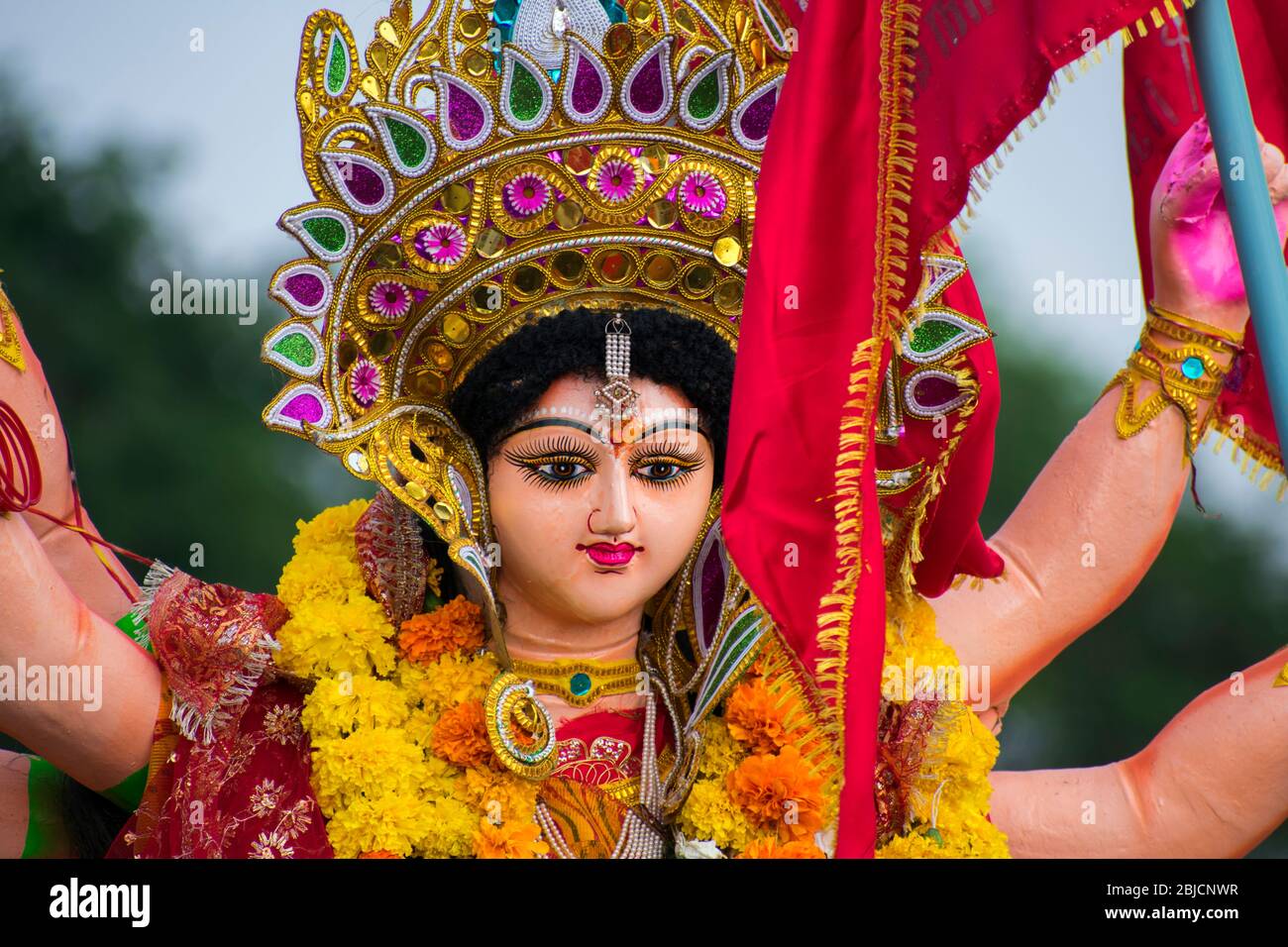 Navratri durga puja Festival Feiern verheißungsvoll neun Tage Festival Feier der Frau Stockfoto